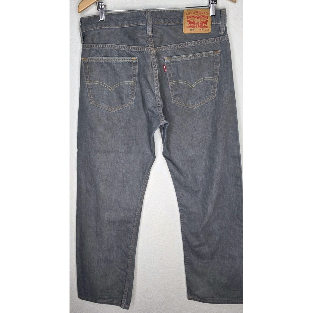 Levis 569 Jeans Men 32x30 Gray Charcoal Denim Loose Straight Fit